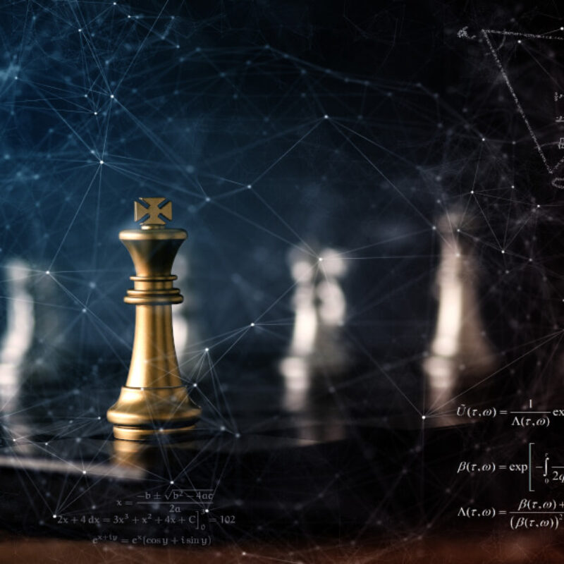 Strategy,Ideas,Concept,Business,Futuristic,Graphic,Icon,And,Golden,Chess