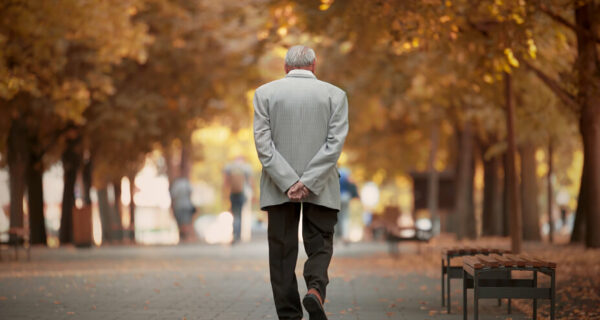 Old,Man,Walking,In,The,Autumn,Park.