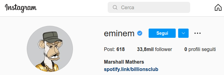 Profilo Instagram Eminem